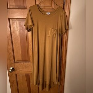 LuLaRoe Carly Dress in Mustard Yellow